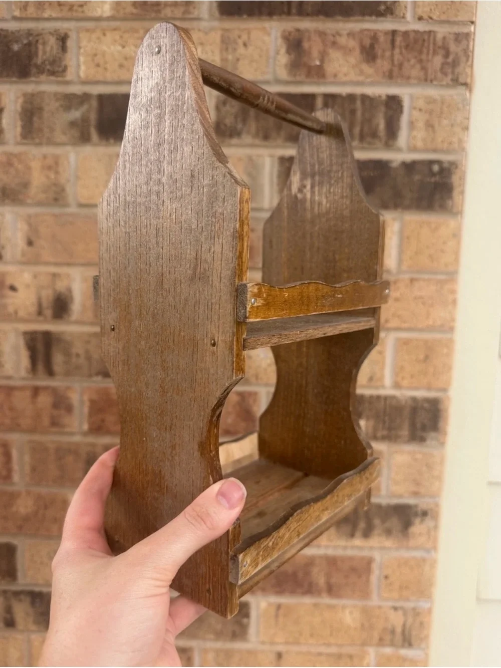 Rustic Wooden Wall Shelf - Brown